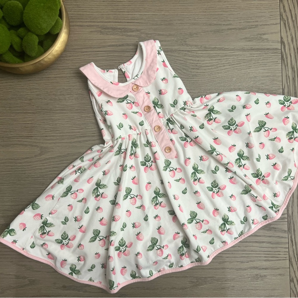 SweetHoney 4T Strawberry dress with Peter Pan Collar